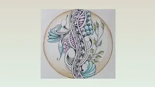 Colorful Zendala with Floral and Swirl Patterns
