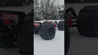 First Typhon Grom BLX on paddle tires?? 🤔😎❄️ #arrma #typhon #grom #blx #rc #rccars #shorts