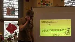 Jef Czekaj answers questions at a school visit