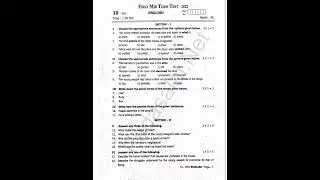 10th standard first mid term English model question paper