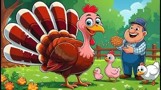 Cartoon about a cute elephant, goose and Turkey. Children love animals