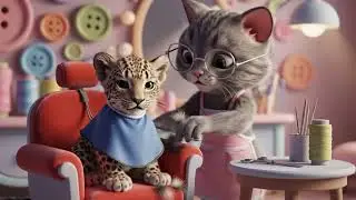 Mama Cat Trims Fur on the Farm and Makes Tiger Hat For Kittens At Home🐾🎩🐯