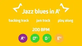 Fast 12 Bar Jazz blues in Ab Scat/Scatting Practice | backing track/jam track/play-along | 200 BPM