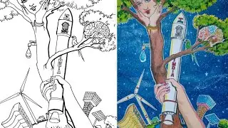 Science Day Drawing || Science and Technology and  Environmental Balance || Science day Special Draw