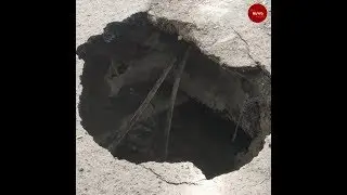 15-foot deep sinkhole appears on busy Shanthi Colony main road in Chennai