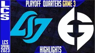 CLG vs EG Highlights Game 3 | LCS Spring 2023 Playoffs Quarterfinal | CLG vs Evil Geniuses G3
