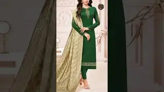 ✨ Green Suit With Contrast Dupatta Ideas #kurtaset #tips #ideas #dupatta #viralvideo