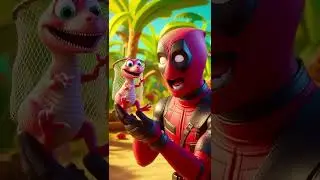 Deadpool&rsquo;s Epic Dinosaur Catch: A Surprise for Batman and Iron Man! #deadpool #dinosaur #funny