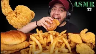 ASMR POPEYES CAJUN FISH SANDWICH & CAJUN FRIED SHRIMP Collab with SongByrd ASMR | Jordan Sloth Eats