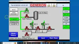 Generon Block / Bleed Valves and High/Low Pressure Mode