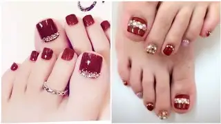 Outstanding Red Colour Toe Nail Polish And Nail Art Designs Ideas//Beautiful Feet With Red Nail Art