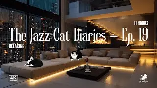 The Jazz Cat Diaries &ndash; Night Rain & Fireplace 🔥 | Relaxing Piano Jazz for Study, Work & Calm - Ep.19