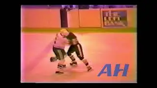 AHL Mar. 2, 1986 Shane Churla,BNG v Florent Robidoux,HER Binghamton Whalers Hershey Bears
