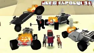 BoneCrusher vs Four Flaming Cars and a brave Survival in Blockapolypse Zombie Shooter