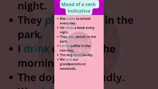Indicative Mood of a Verb | Basic English Grammar #shorts