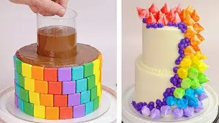 Creative Rainbow Cake Decorating Idea | So Yummy Colorful Cake Recipe | Cake Time