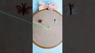 Cute Butterfly embroidery🦋🪡 #shorts #embroidery #chainstich