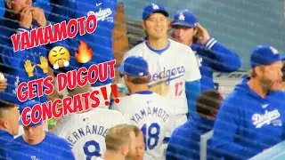 Yamamoto Finishes 8 Great Innings 🙌🔥 & Gets Dugout Congrats 🥳 5/7/24