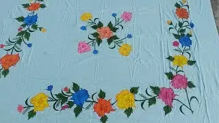 Painting Bed Sheet Design | Fabric Painting Tutorial | Beautiful Bed Sheet
