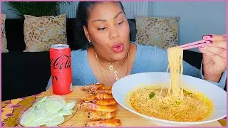 NOODLES, SHRIMPS, CUCUMBER SALAD MUKBANG┃chitchat