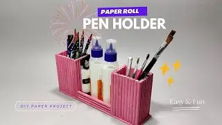 Roll & Hold: DIY Paper Roll Pen Holder