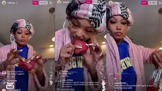 Coi Leray eats PIG LIPS on Instagram live 🤢