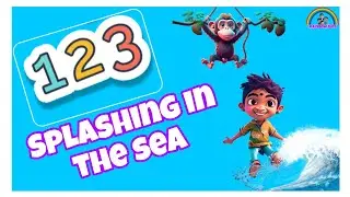 1 2 3 Splashing in the Sea | Rhyme  | Number song | kids Rhyme | Join the Splashing Fun | #toddlers