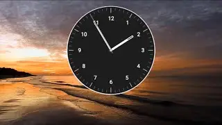 1 hour and 55 minutes analog clock with ocean sounds