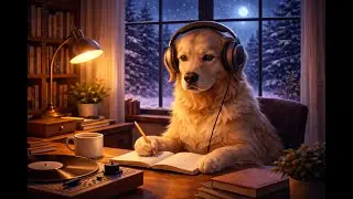 Lo-Fi Jazz for Study & Focus | Cozy Winter Retriever Room