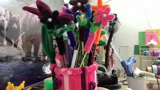 EASY DIY PIPE CLEANER HANDMADE TUTORIAL #live #youtube #diy #craft #pencilholder