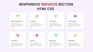 Responsive Service Section Using HTML CSS