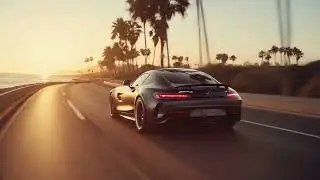 Golden Hour Drive in a Mercedes-AMG &ndash; AI-Generated Cinematic Coastal Ride