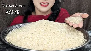 ASMR RAW BASMATI RICE EATING || BIG CRUNCHY BITES || 