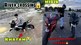 R15m vs R15v4 Wheelie Challenge: River Crossing Disaster 😱