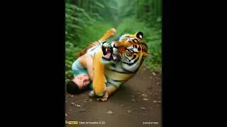 DeepMAN atacked by tiger &hearts;️ #tiger #animals #animalattack #trending #shortsfeed #action #ytshorts#yt
