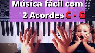 PRIMEIRA MÚSICA NO TECLADO COM 2 ACORDES FÁCEIS (((INICIANTES)))