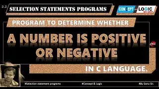 C Program check whether a number is positive, negative or equal to zero   Selection Statements Progr