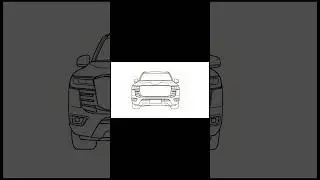 How to draw a TOYOTA LAND CRUISER LC300 front step by step