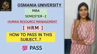 HOW TO PASS IN HRM SUBJECT || MBA SEM-2 || O.U || HUMAN RESOURCE MANAGEMENT &lrm;⁨@shivanipallela⁩&nbsp; 