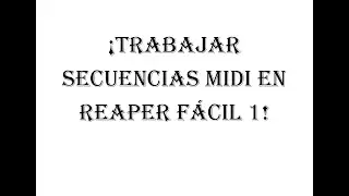 ¡Trabajar secuencias midi en reaper fácil 1! - Organización -