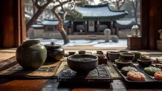 Уютный чай в ханоке | Корейский зимний релакс | Дзен-чайная церемония и снежная атмосфера
