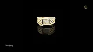 Round Diamond with Geometric Pave Stones Ring #usa #ring #ivevar #viralvideo
