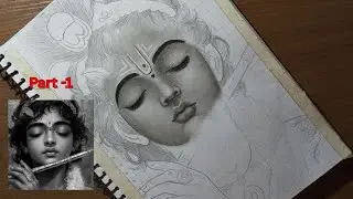 How to sketch shree krishna face  🙏❤🥰