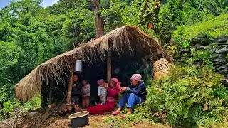 Organic Nepali Mountain Village life || Primitive lifestyle | Survivable life | Primitive Technology