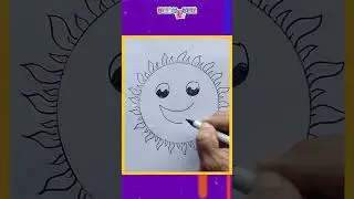 How to Draw a Smiling Sun 🌞 | Easy Sun Drawing for Kids
