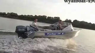 Алюминиевый катер моторная лодка Wyatboat 490 Вятбот 490 с мотором SEA PRO T40E