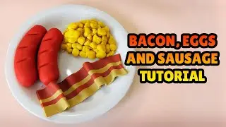 🔴DIY how to make BACON AND EGGS - Easy Polymer Clay, Fondant cake Tutorial
