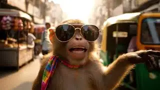Funny Indian Monkey Vlogging on Busy City Road | Hilarious Hindi Street Vlog