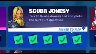 Scuba Jonesy's Surf Turf Questline - HOW TO COMPLETE THE PUNCHCARD | Fortnite Chapter 2 Season 8