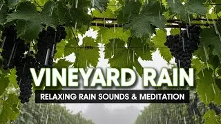 🍇 ASMR Vineyard Rain Meditation 🌧️ Grapes Under Gentle Rain | Deep Sleep, Healing & Abundance Calm